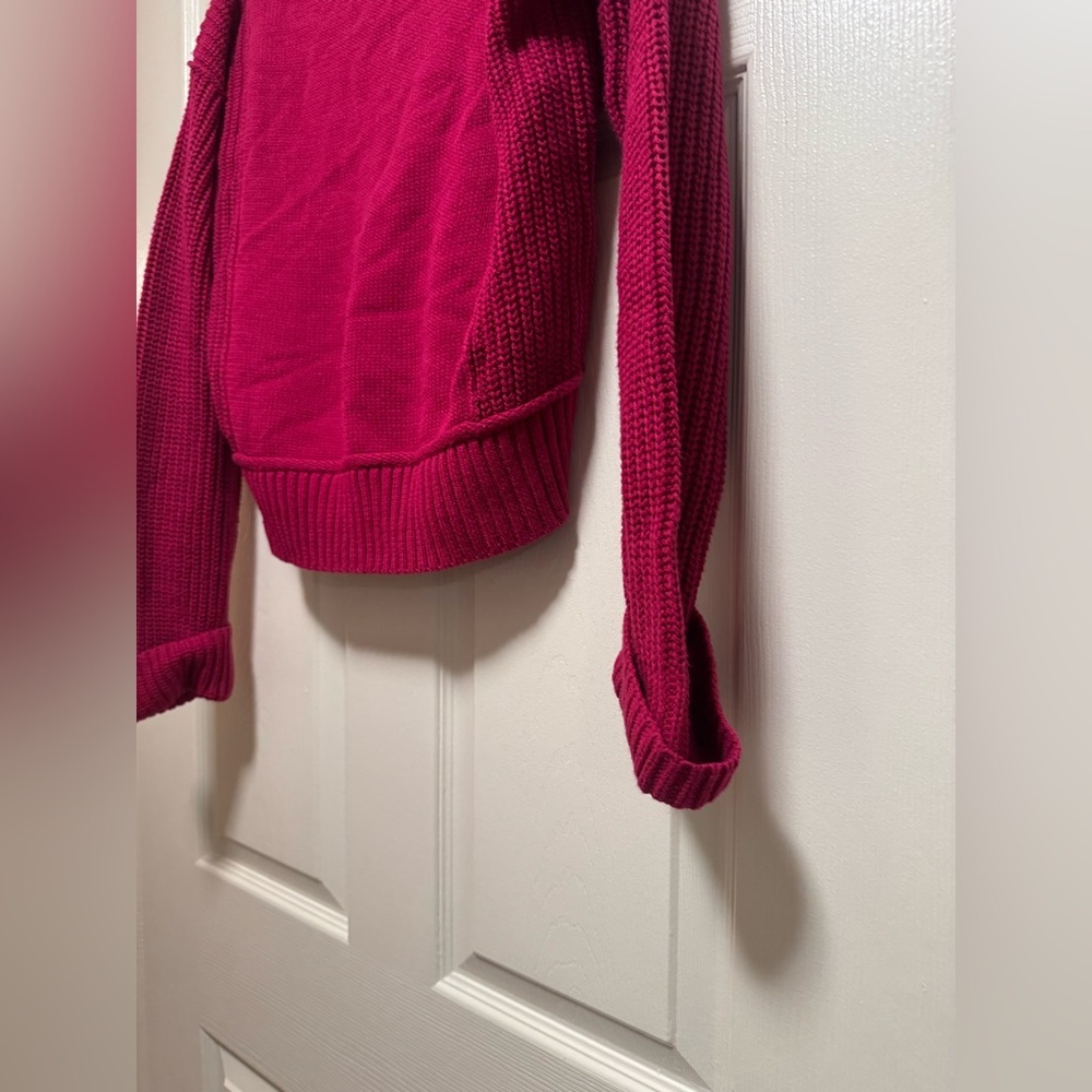 Lucky Brand Textured V-Neck Sweater in Sangria - Picture 8 of 14